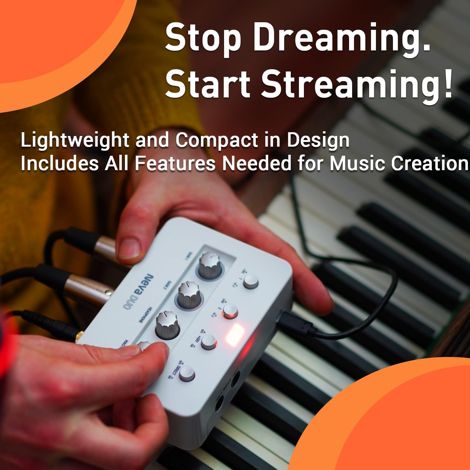 ESI Neva Duo Audio Interface Bundle for the Songwriter with Condenser Microphone and Headphones for Recording, Streaming, and Podcasting