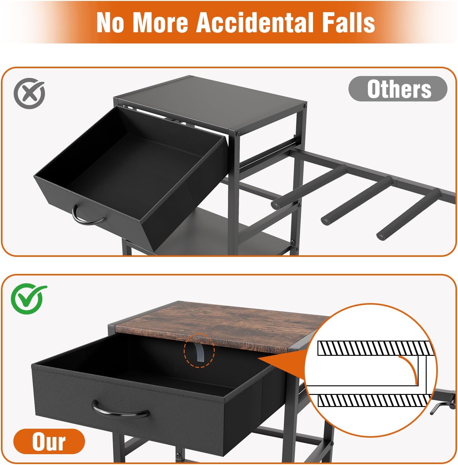 Guitar & Record Stand for 6 Guitars, 3-Tier Adjustable Floor Rack with Soft Pads and Cloth Drawer, Display Storage for Acoustic Electric Bass, Amp, Vinyl Albums