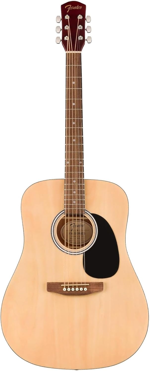 Fender Dreadnought Acoustic Guitar - Natural Bundle with Hard Case, Strap, Strings, Picks, and Austin Bazaar Instructional Video