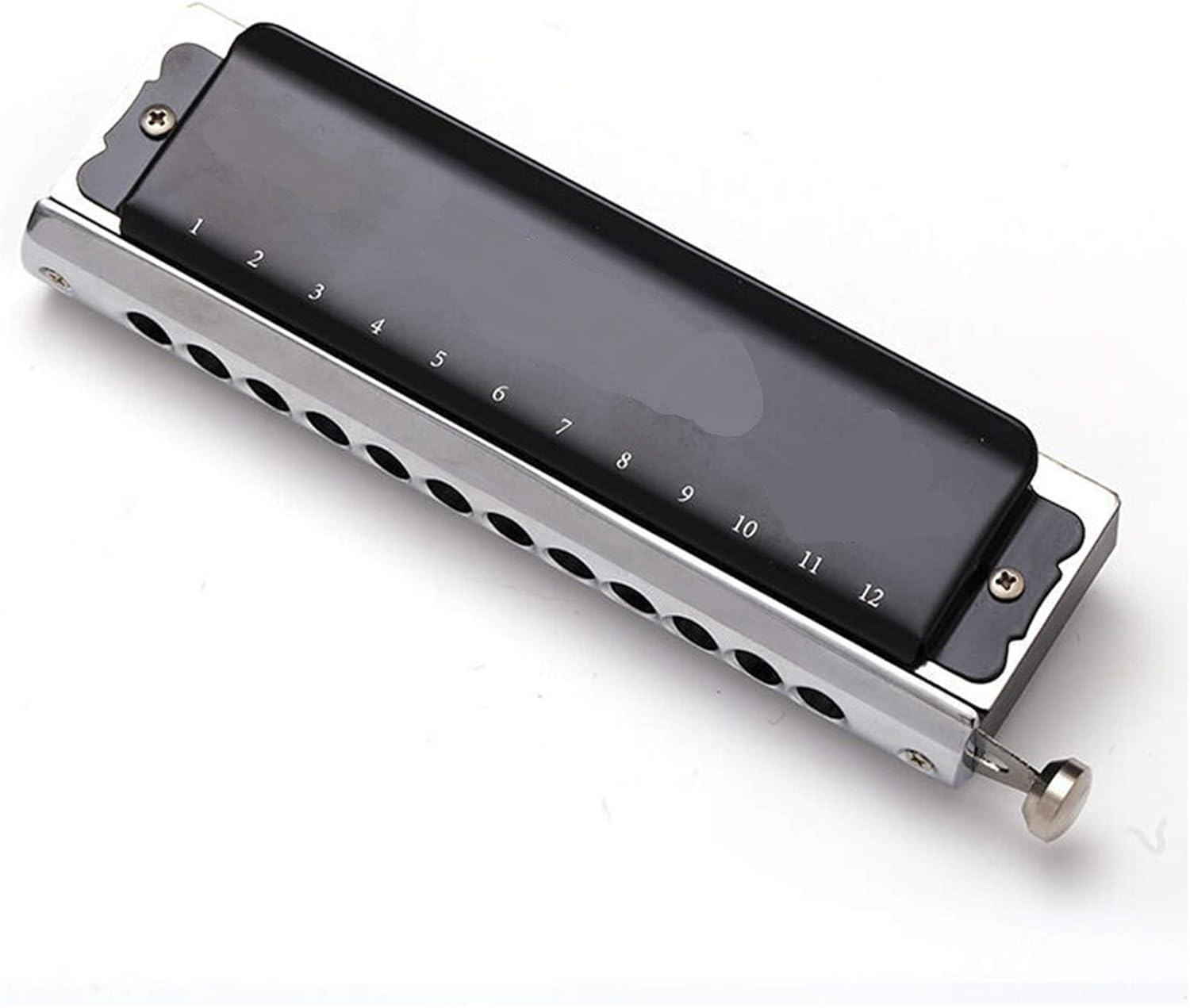Folk Instruments Chromatic Harmonica 12 Hole 48 Tone Mouth Organ Instrumentos Chromatic Harmonica Key C Musical Instruments Reeds (Color : Black)
