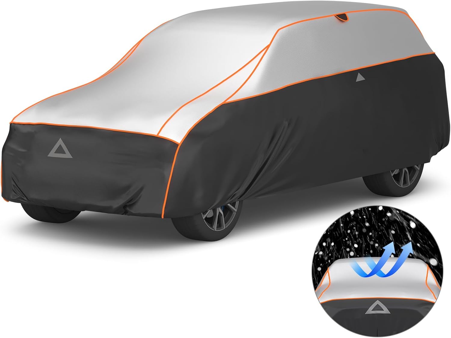 Favoto Hail Protection Car Cover - Waterproof SUV Car Cover Padded Anti-Hail Snow Rain Protector for Automobiles Outdoor Heavy Duty with Reflective Stripes Full Exterior Cover Fits SUV up to 198