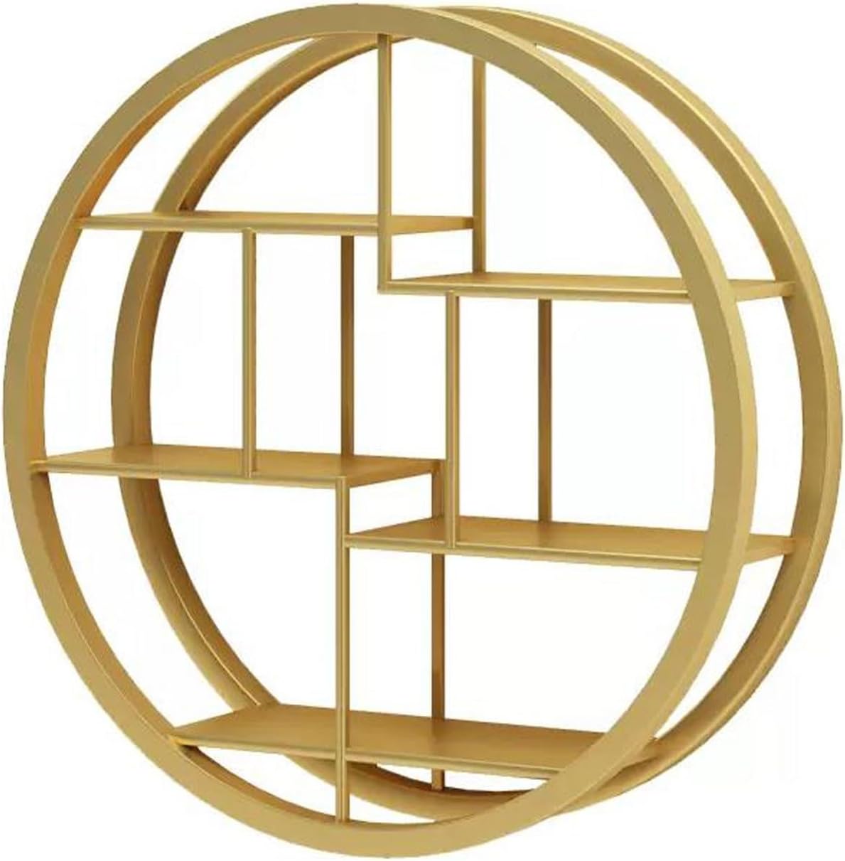 Floating Wall Shelves Metal Floating Shelves Wall Mounted, Circle Wall Shelf Round Wall Mount Display Organizer Holder Rack, Accent Decor for Bedrooms, Bathrooms, Kitchens, Living Rooms & Halls Shelvi