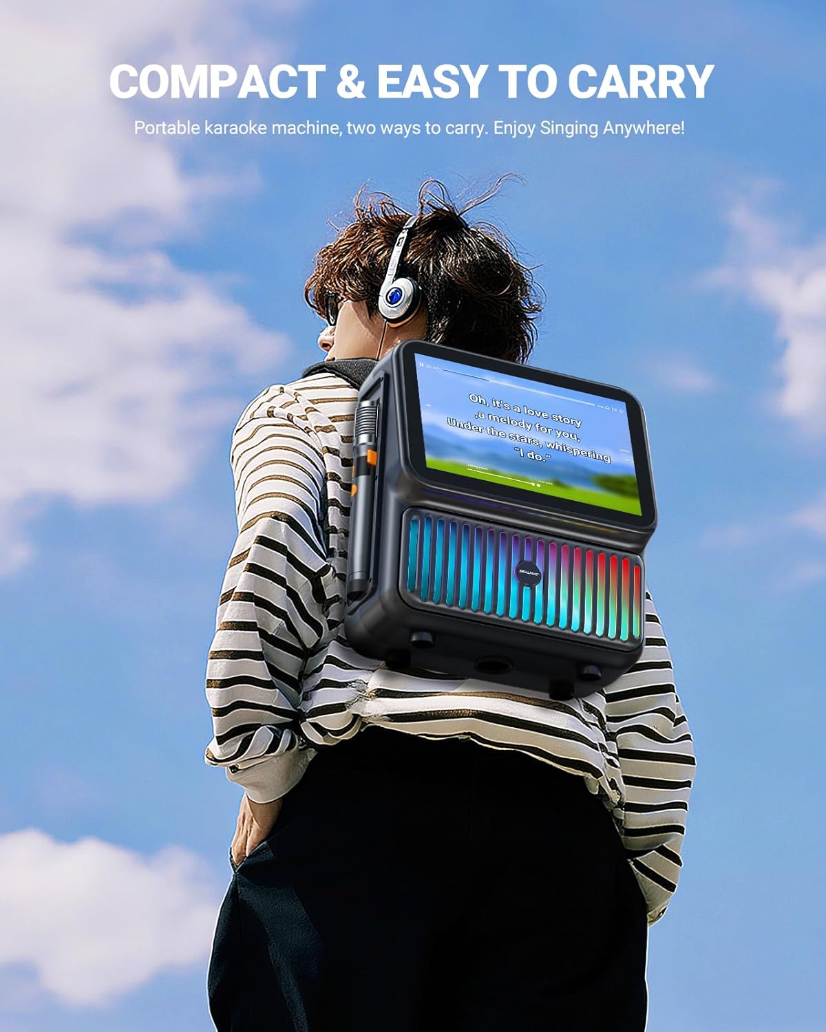 SEALIGHT Karaoke Machine for Adults-with Screen 13.3