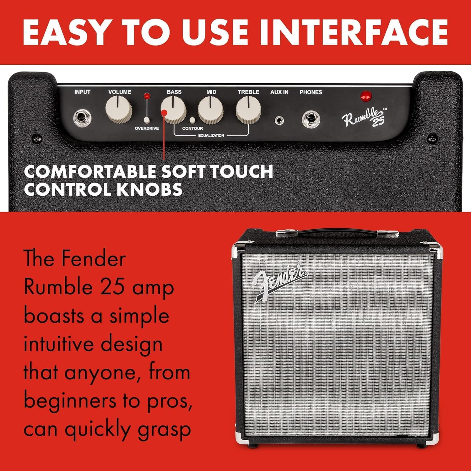 Fender Education Bundle with Champion II 25 Guitar Amplifier, 25 Watts (2X) + Rumble 25 v3 Bass Combo Amp, Black (2X) + Mustang Micro Headphone Amp (6X) + PreSonus HD5 Headphones, Wired (6X)