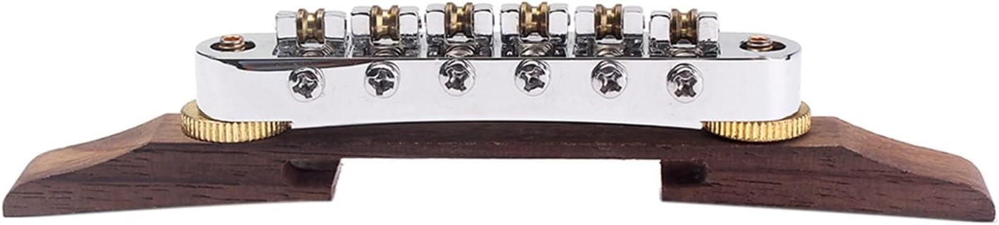 Adjustable Rosewood Bridge with Roller Saddles for Archtop Bass Guitar Electric Guitar Bridge