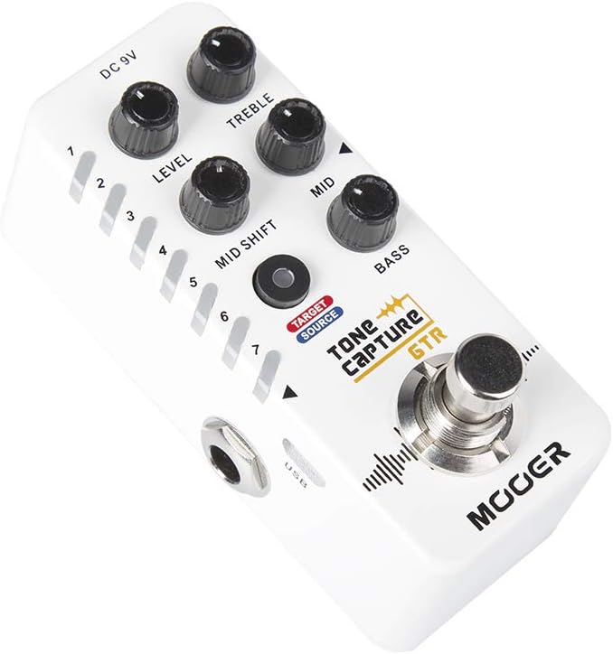 MOOER Tone Capture GTR Guitar Pedal Capturing Target Guitar’s Tone, with EQ Adjustment, 7 Preset Slots, Ture Bypass/Buffer Bypass