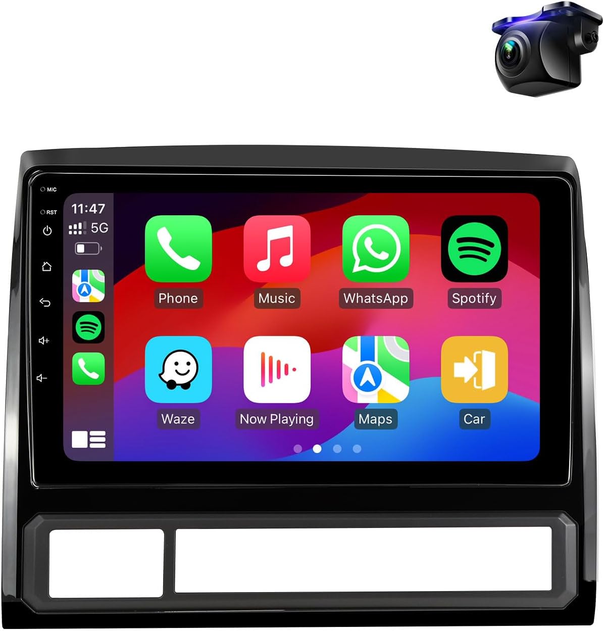 Car Stereo Radio for Toyota Tacoma 2005-2015 with Wireless Carplay/Android Auto / 9 inch Touch Screen / Android12 / FM RDS/GPS Navigation/HD Backup Camera