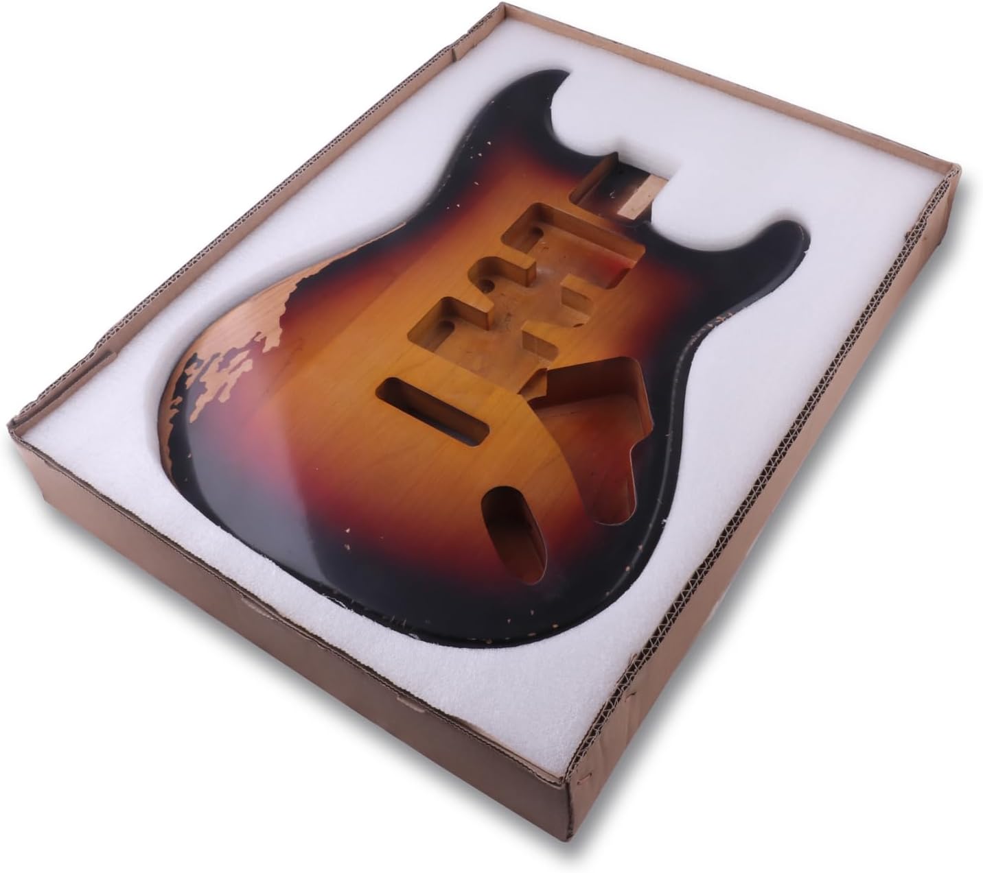 Sunsmile Relic Electric Guitar Body Nitro Top Alder Wood ST Style DIY Guitar Body H-S-H Route 3 Tone Sunburst Relic.