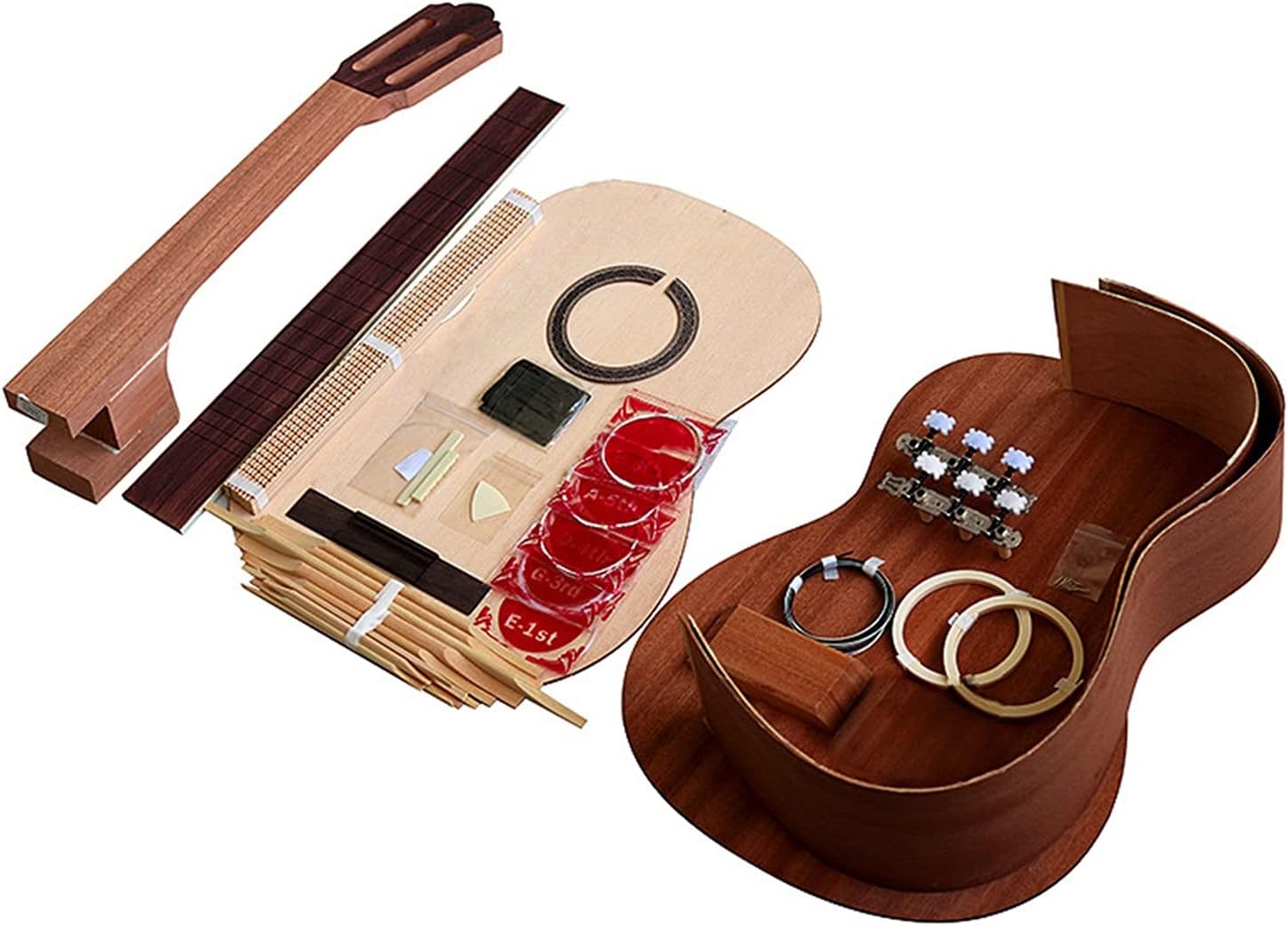 Unfinished Guitar Kit 1 Set Spain Classical Guitar Kits DIY Assembly Accessories Handmade ​Guitar Body