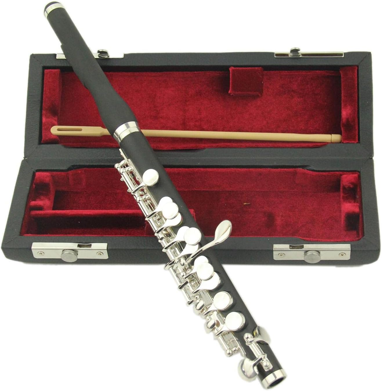 Segolike 1Set Piccolo Flute Instruments W/Wood Case Cleaning Cloth Screwdriver