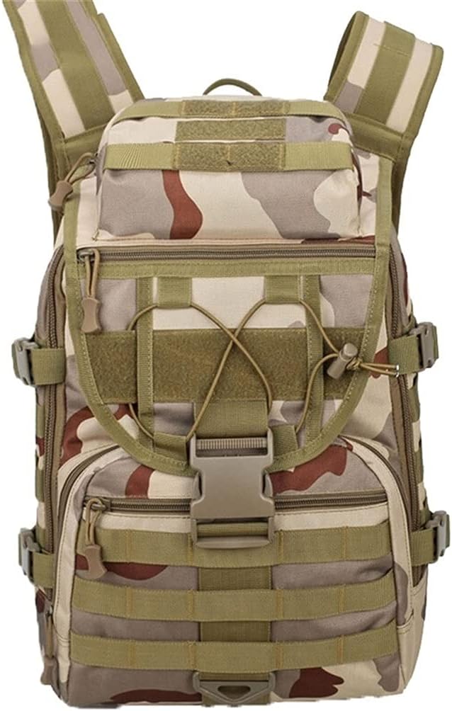 Outdoor Camping Bag Portable Stationary Backpack,Durable Multi-functional Large-capacity Multi-room Men's and Women's Outdoor Camping Backpacks Hiking Travel ( Color : Three sand camouflage color )