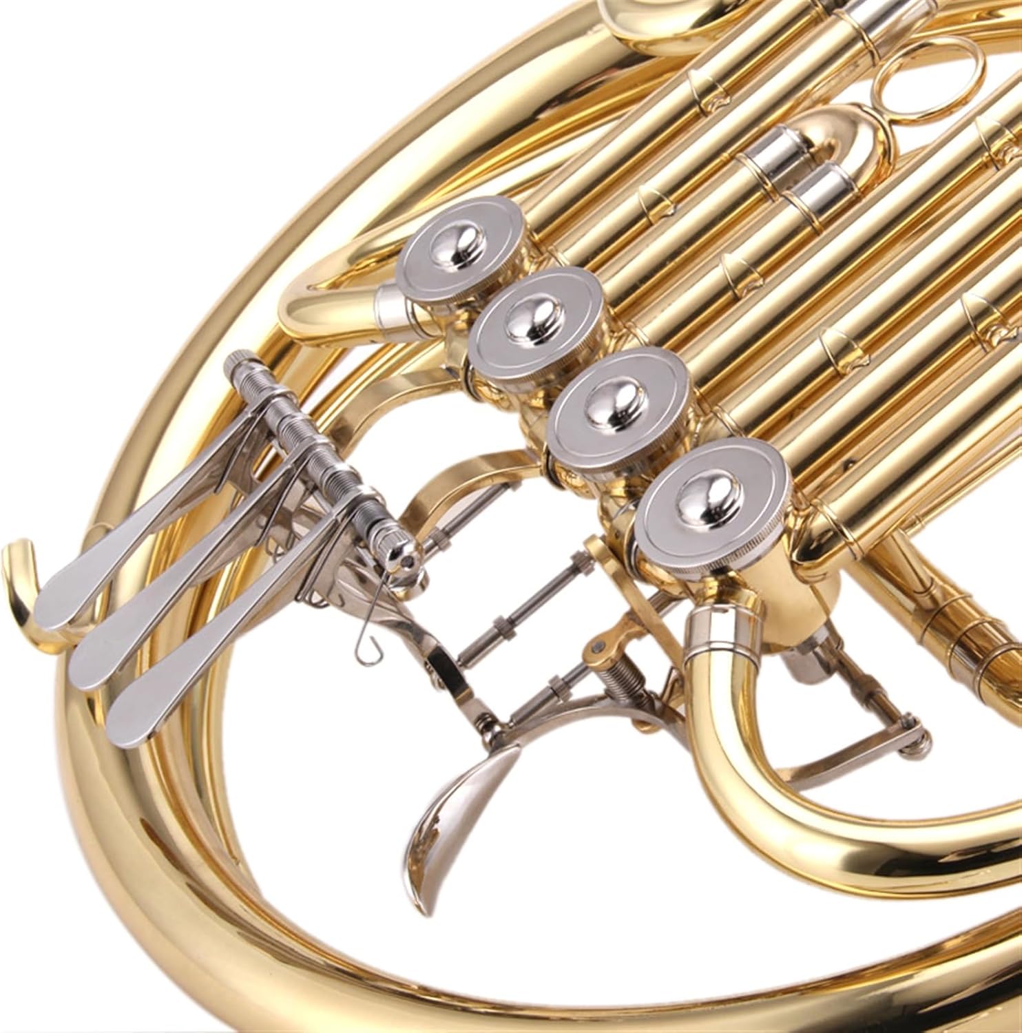 Brass French Horn French Horn Four-Key Single Horn Beginner Professional Examination Adult Performance Level Four-Key Single Horn