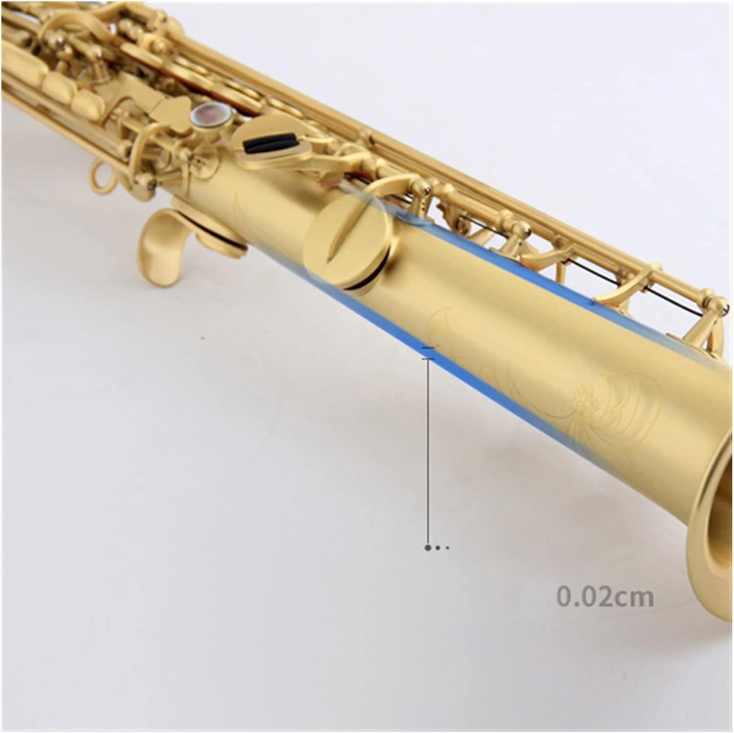 B-Flat Integrated Straight Saxophone/Wind Instrument Full Body Brushed