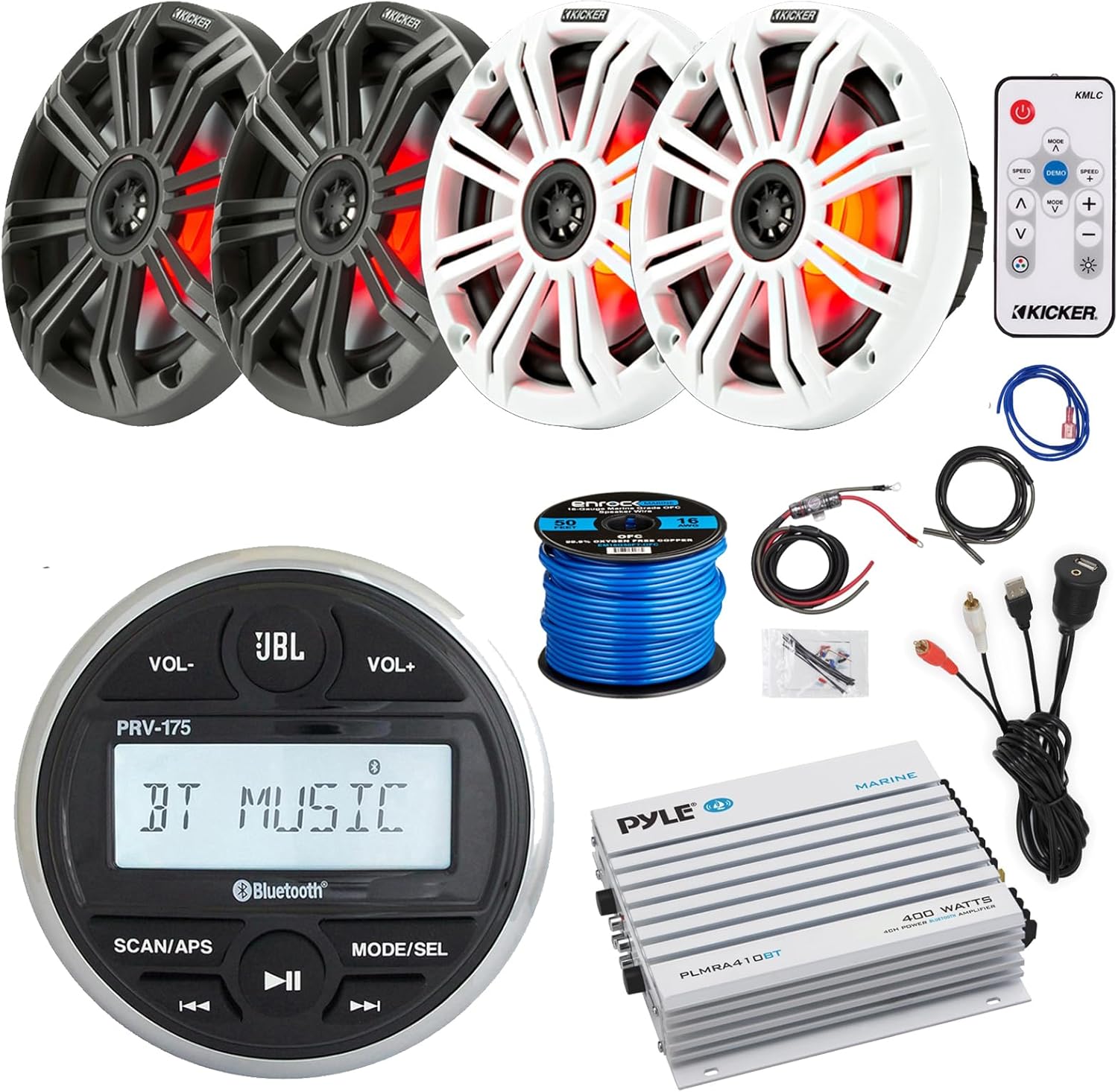 JBL Gauge Style Marine Digital Media Bluetooth Receiver, 4x 6.5