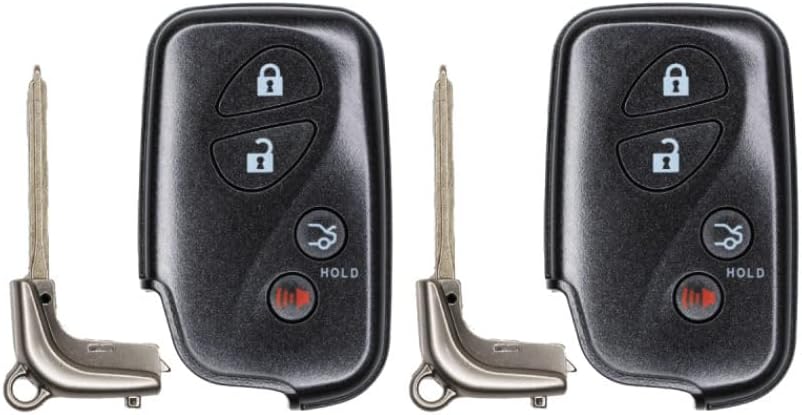 Replcament Smart Key Fob for Lexus LS460 2011 FCC HYQ14ACX Part Number 89904-75030 8990475030 89904-50F90 8990450F90 Pack of 2