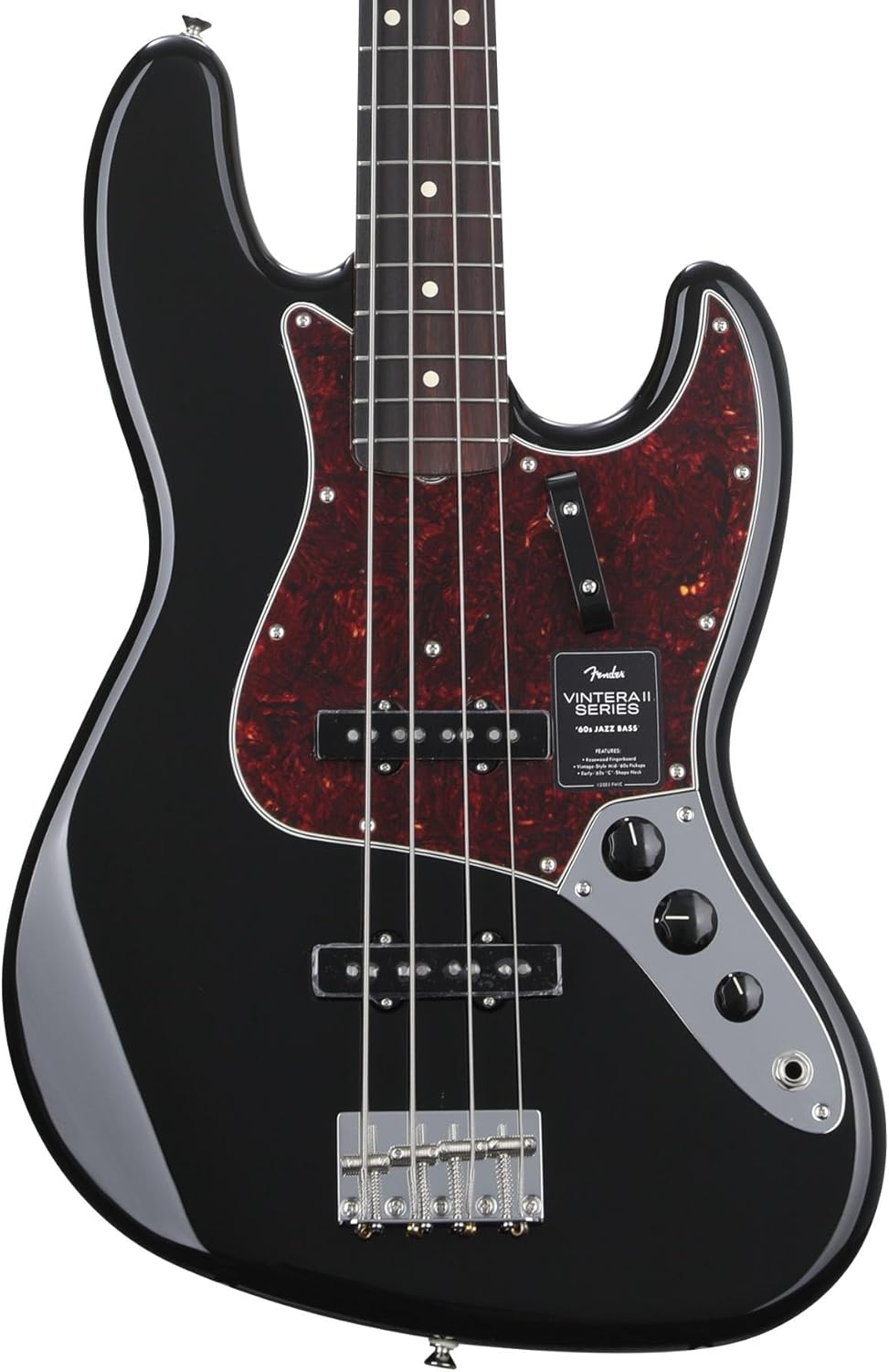 Fender Vintera II '60s Jazz Bass - Black with Rosewood Fingerboard