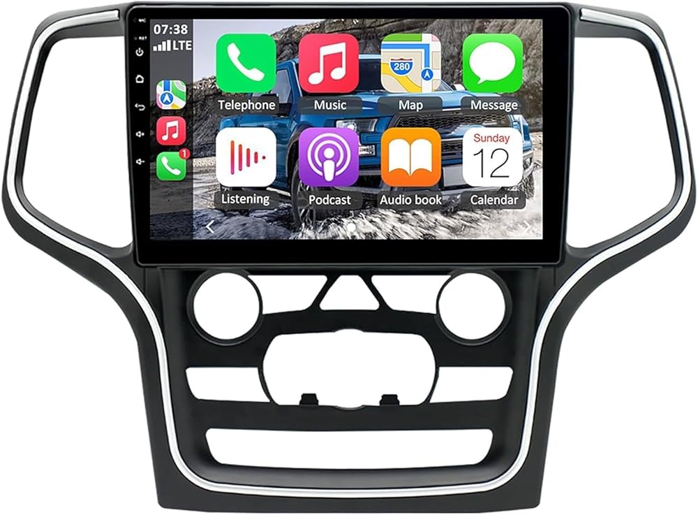 Double Din Car Stereo Radio with Wireless CarPlay & Android Auto fits for Jeep Grand Cherokee 2014-2022, 10 Touchscreen Android 13 Player Radio with Backup Camera,Bluetooth,WiFi,GPS,FM Radio,2G+32G