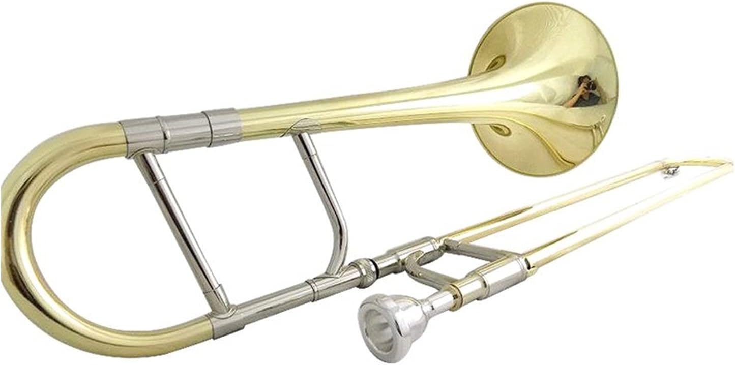 Student Trombone EB Alto Trombone with Case Mouthpiece Yellow Brass Trombones Musical Instruments Trombone Kit