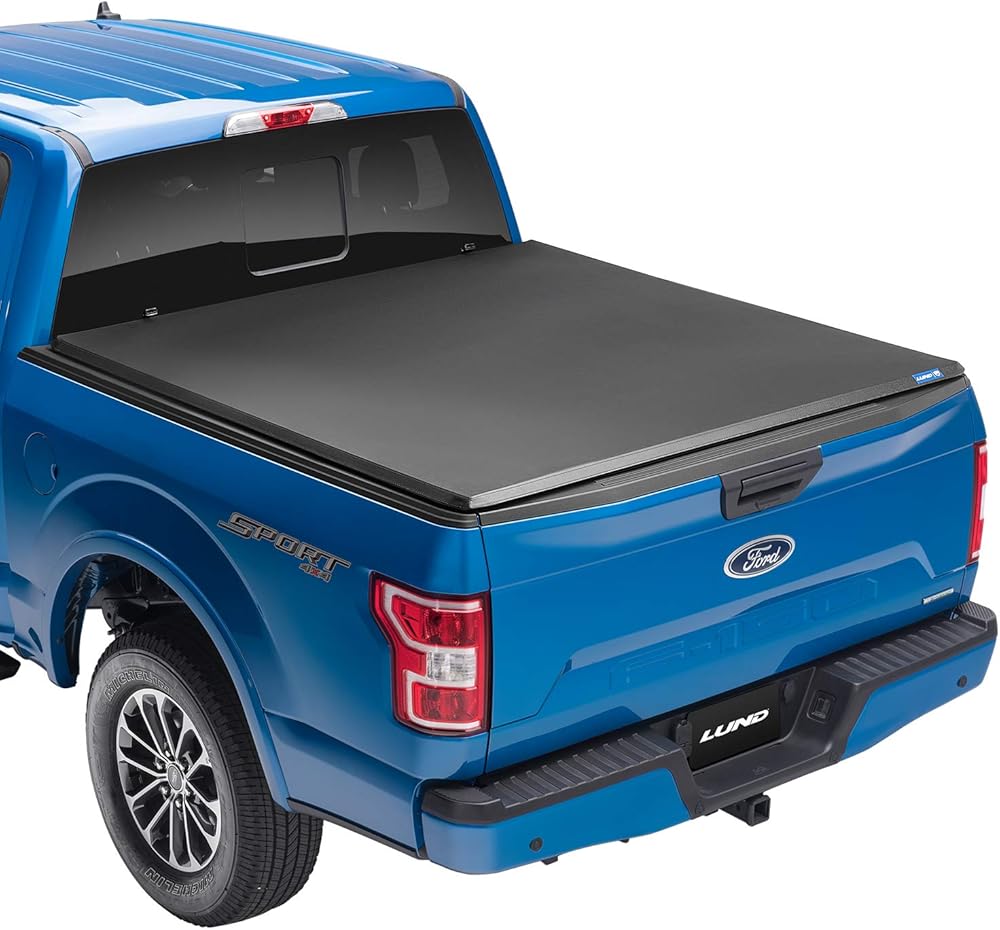 Lund Genesis Tri-Fold Soft Folding Truck Bed Tonneau Cover | 95077 | Fits 2021 - 2023 Ford F-150 8' 2