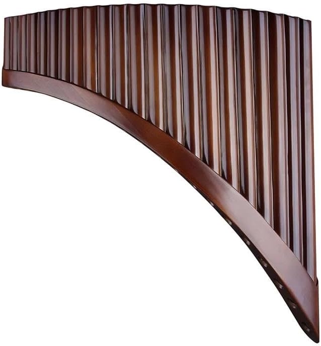 22 Tubes C Key Brown Pan Flute Panpipes Folk Woodwind Musical Instrument (Color : 22-C-LEFT)