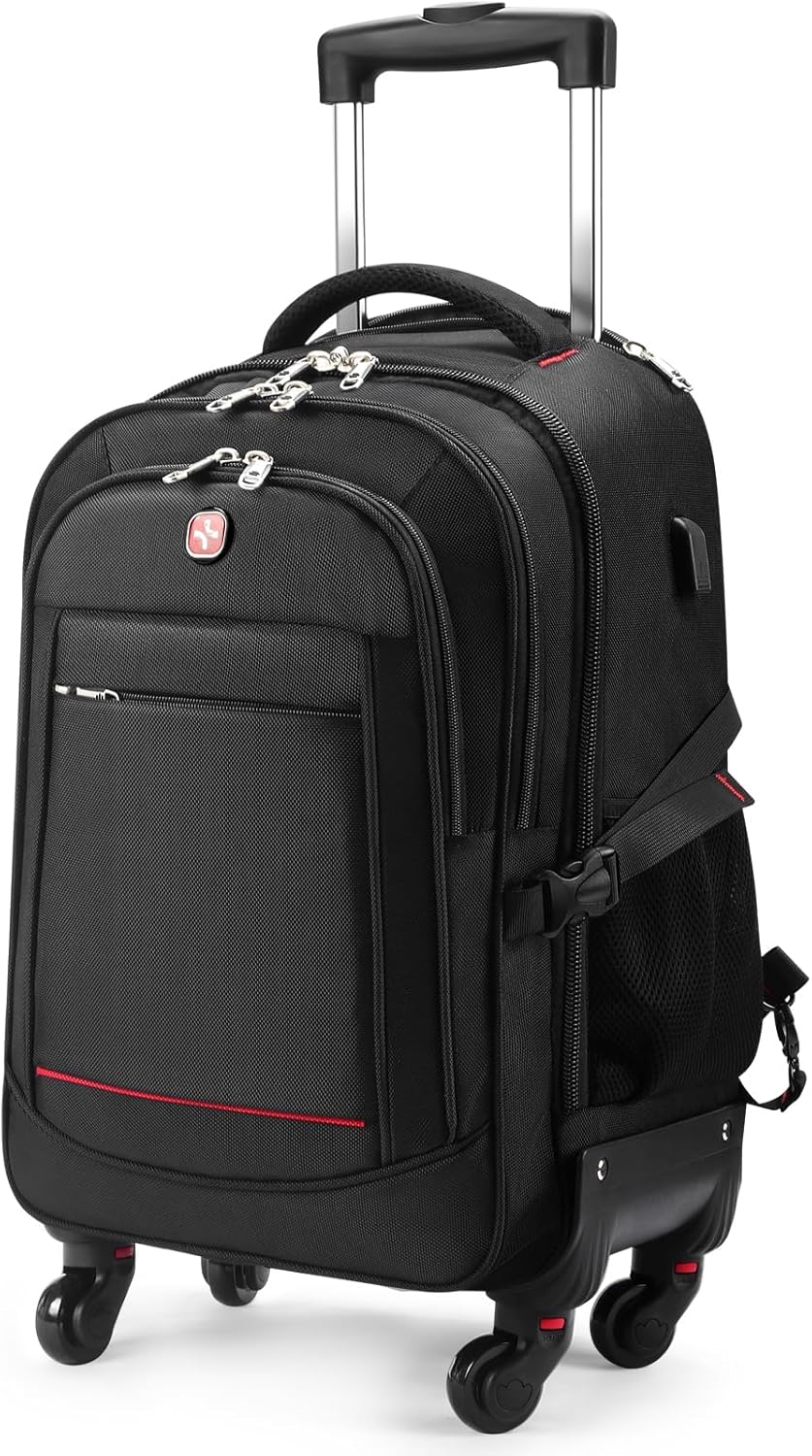 star cloud Rolling Backpack with Wheels - Airline Approved Underseat Travel Luggage, Ideal 18 * 14 * 8 Personal Item Suitcase, Wheeled Backpack, Roller Backpack