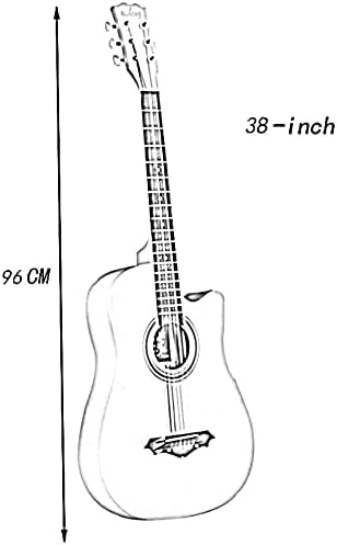 Full Size Guitar Ballad Wooden Guitar 38 Inch Student Practice Travel Musical Instrument Portable Waterproof Backpack Metal Strings Beginner Acoustic Guitar Starter Package Student G (Beige Long)