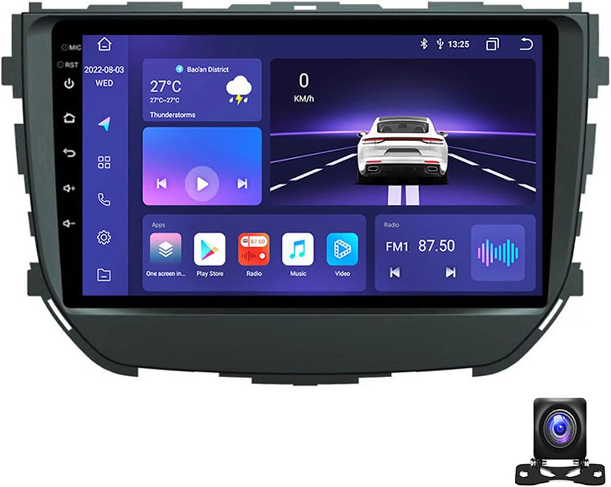 Android 13 Car Stereo 9 Inch Touchscreen with Carplay/Auto Radio Receiver for Suzuki Brezza 2016~2018 Bluetooth MP5 Player with AHD Backup Camera/FM/SWC/RDS/DSP,8 core m800s 8g+256g