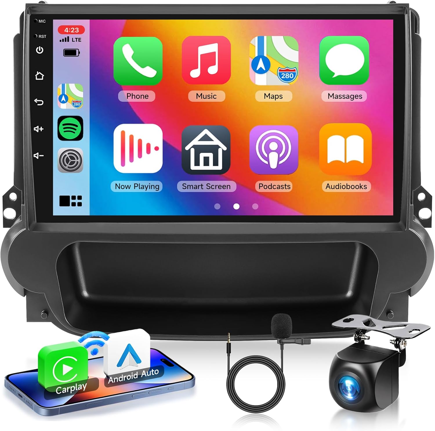 4 Core+64G Car Stereo for Chevrolet Malibu 2009-2014 with Wireless Carplay Android Auto, 9 Inch Android 13 Touch Screen Radio， WiFi/GPS, Bluetooth, FM/RDS, SWC+Backup Camera