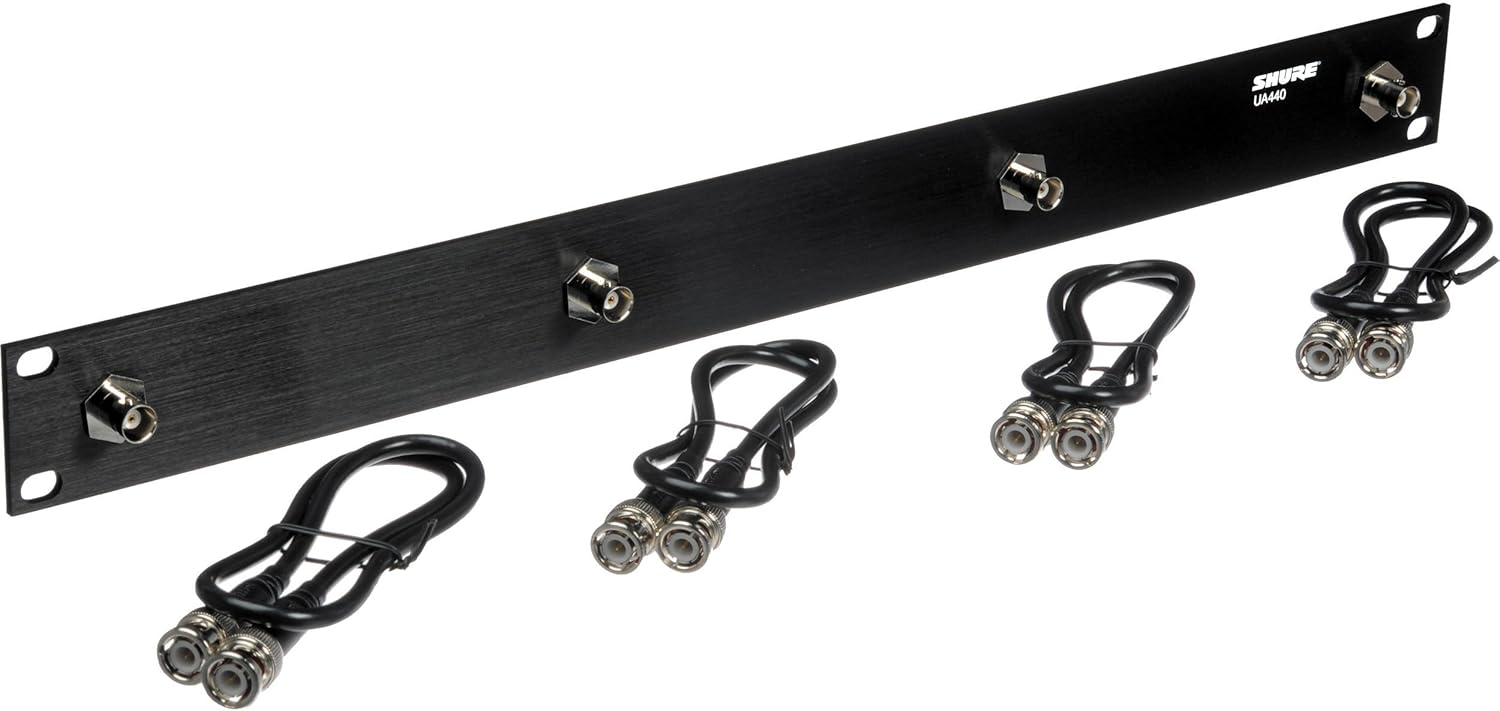Shure UA440 Front Mount Antenna Kit with Four 2-Feet BNC-BNC Coaxial Cables and 4 Bulkhead Adapters (Requires Full Rack Space)