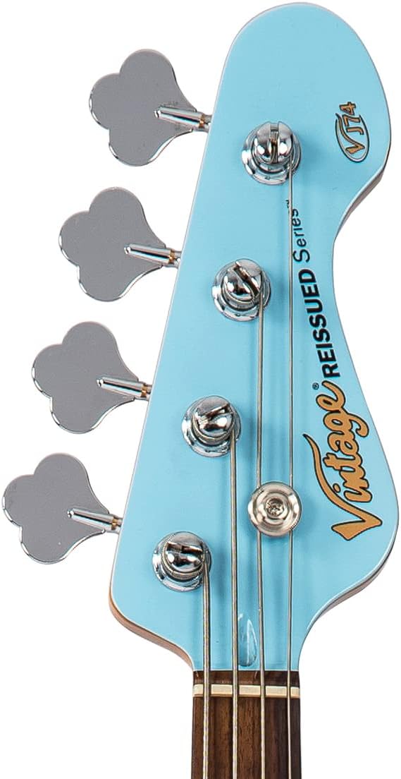 VINTAGE Electric Bass, Blue (VJ74LB)