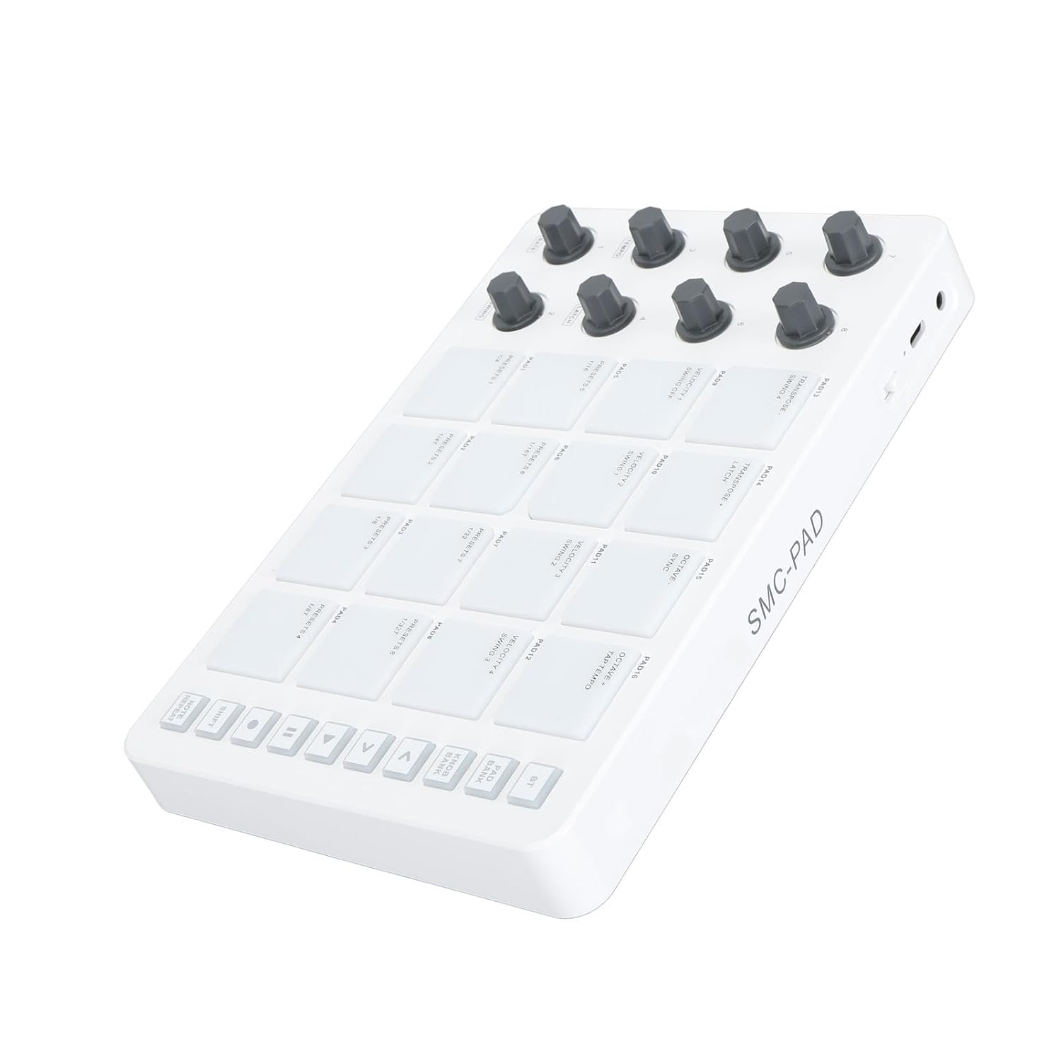 Portable MIDI Beat Pad with 16 RGB Drums, Wireless Controller with Rotating Knobs, for Music Production and Beat Making