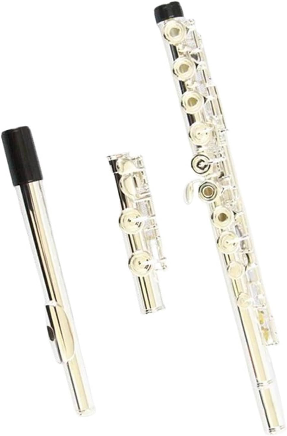 Professional Flute Instrument C Foot Open Hole Flute Silver Plated Professional Woodwind Instrument