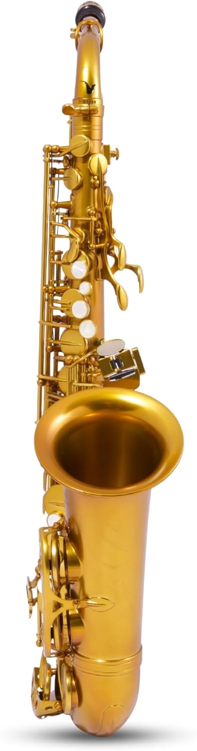 BetterSax Session Alto Saxophone Matte Dark Gold Finish — Hand-Crafted Professional Saxophone — Enhanced Tone, Projection & Ergonomics — Includes Professional Hand-Finished Mouthpiece