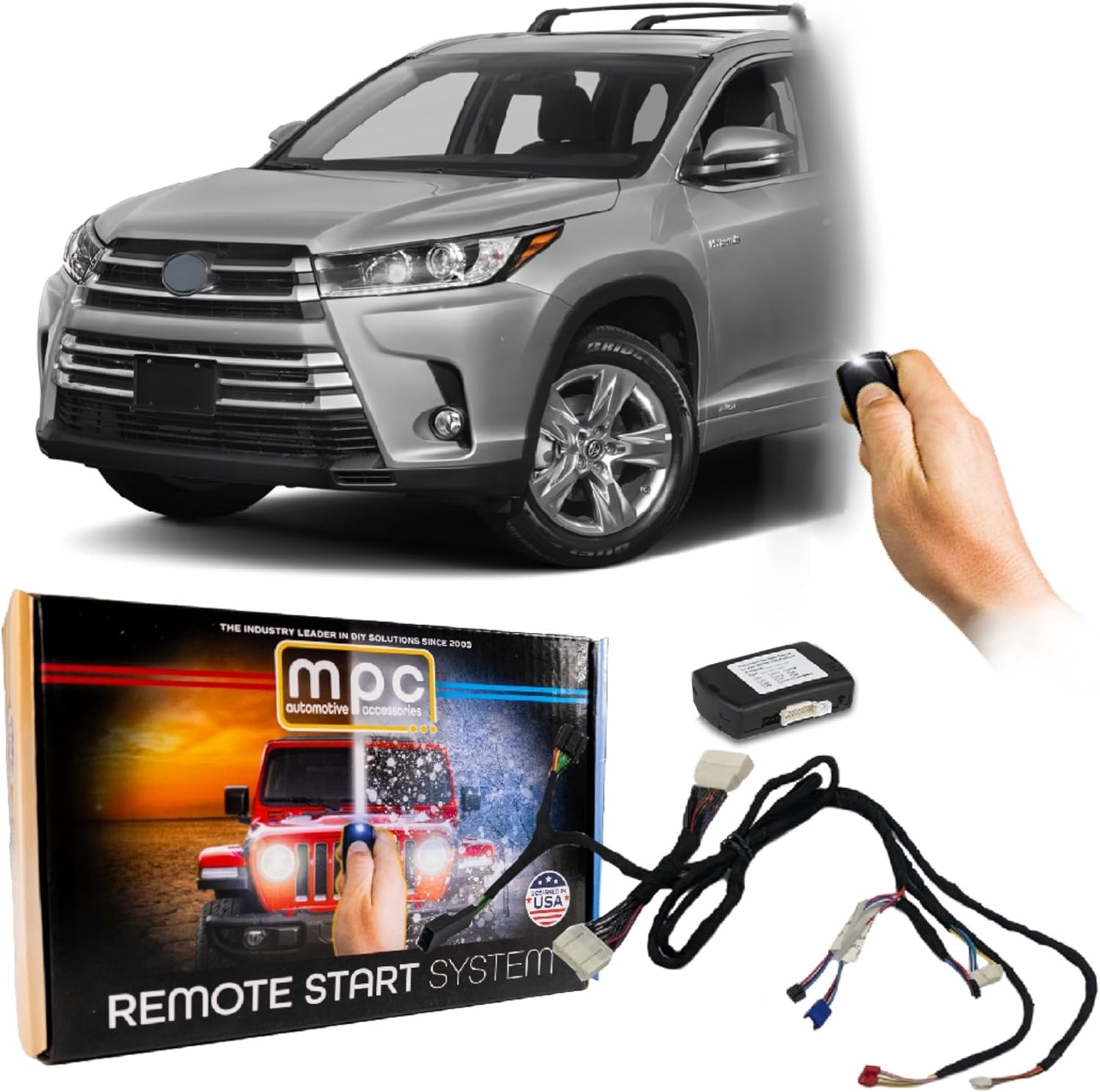 MPC Complete Plug-n-Play Factory Remote Activated Remote Start Kit Compatible with Toyota Highlander 2014-2019 Hybrid ONLY