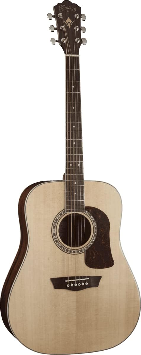 Washburn 6 String Acoustic Guitar, Natural Gloss (HD10S-O)