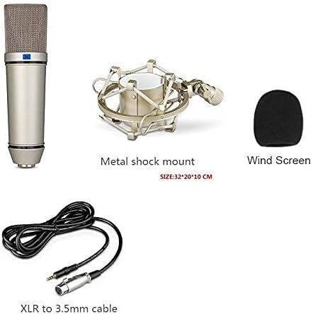 Microphone Kit Studio Condenser Microphone for Computer Karaoke Recording Kit Live Microphone, Default