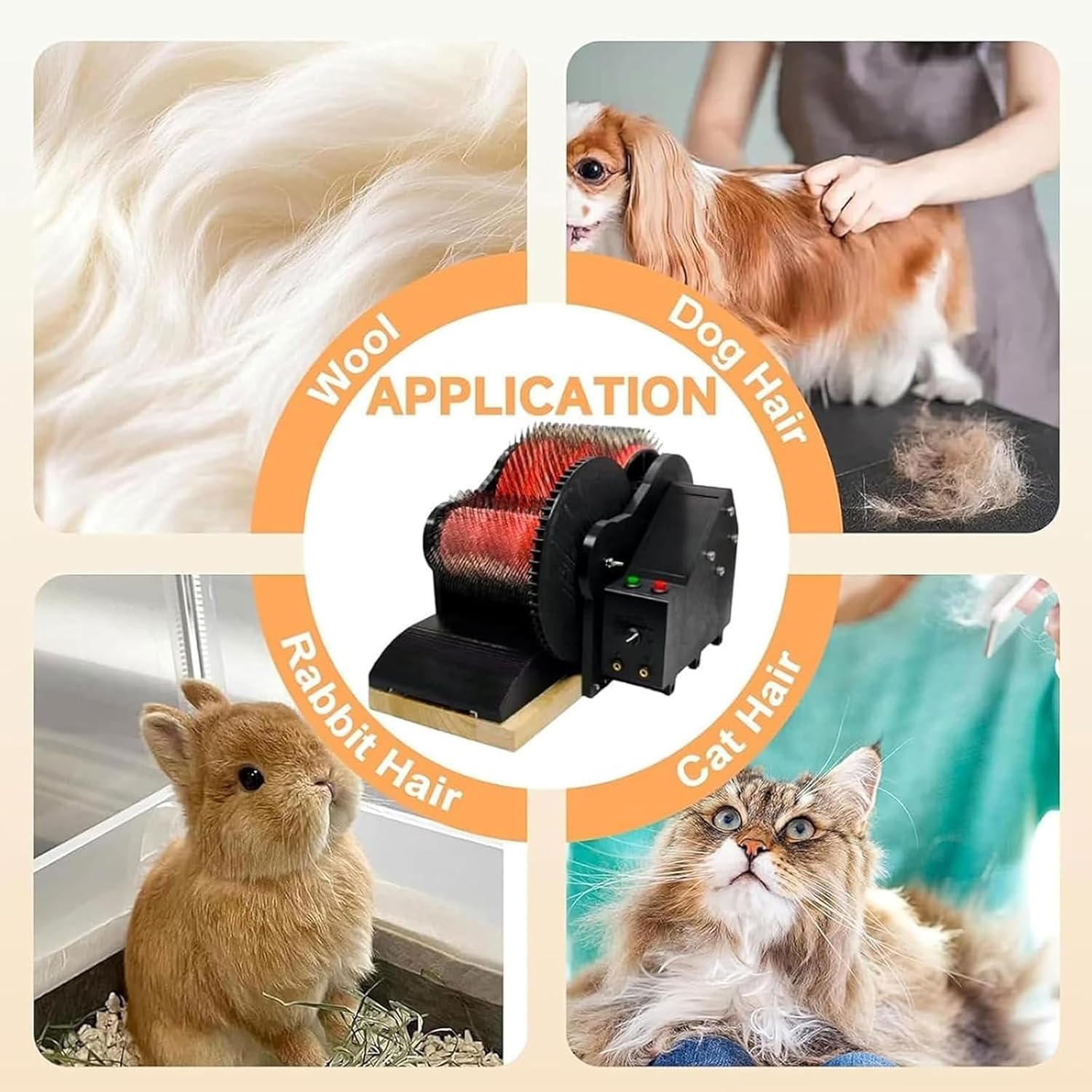 Electric Wool Carding Machine, Wool Fiber Drum Carding Machine with 2 Foot Pedal, Adjustable Combing Speed, Fast Color Mixing, Combing, Spinning,for DIY Craft Make Felt Animals