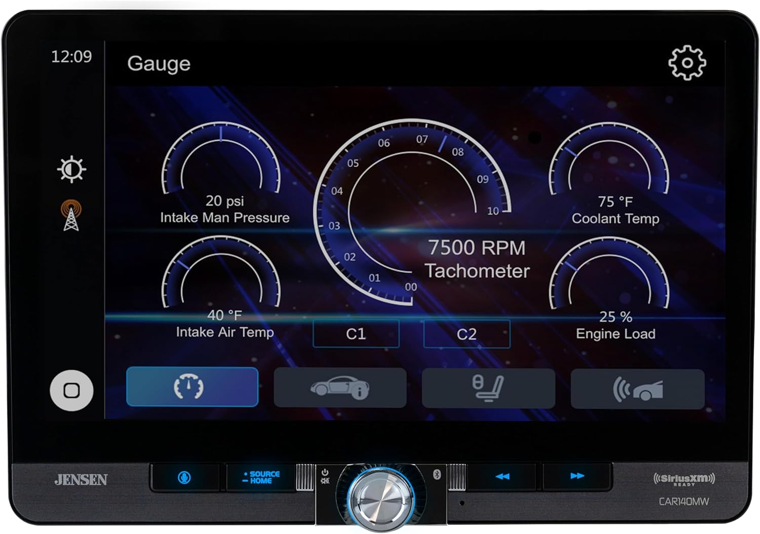 Jensen CAR140MW 10.1” LED Backlit Touchscreen Car Radio/AV Receiver