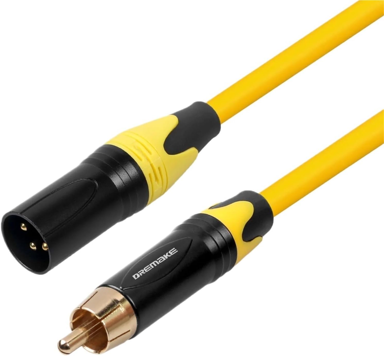 Unbalanced to XLR Audio Interconnect Cable XLR 3-Pin Male to RCA Speaker Cable for AV receiver to Amplifier(Yellow-Male)