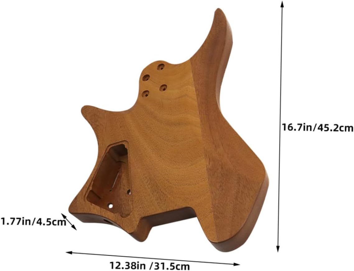Totority Unfinished Electric Guitar Body Versatile Guitar Accessory for Custom Projects Headless Design for Easy Tuning for Authentic Warm Tones Suitable for Various Music Styles