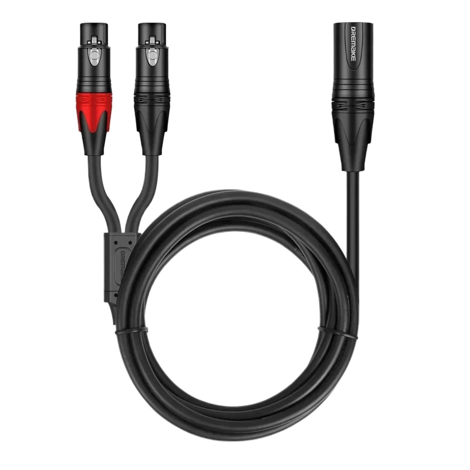 Balanced Mic Y Splitter Audio Cable 2 Female to 1 Male XLR Plug Mic Adapter Cable Male to Dual Female Y Cord(1m)