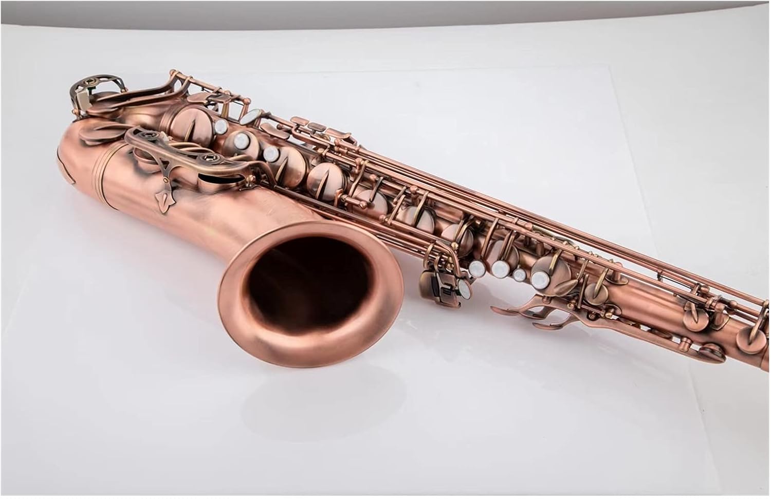 Tenor Saxophone B Flat Phosphor Bronze Pink Woodwind Instrument with Case Accessories Student Saxophone (Color : Dark Grey)
