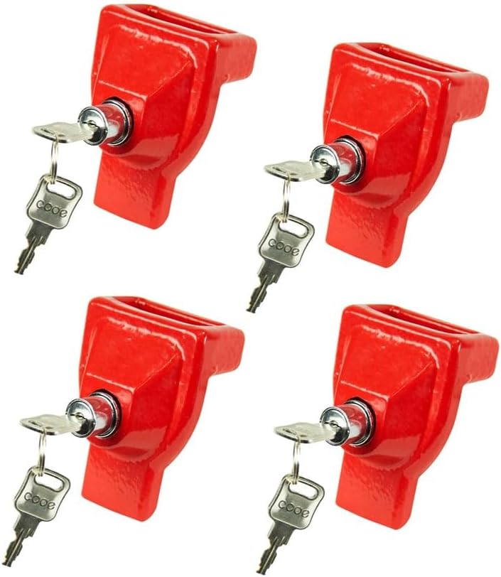 Mytee Products 4 Pack Heavy Duty Air Brake Gladhand Lock with Keyed Alike for Tractor Trailer Trucks - Cast Iron Semi Trailer Lock