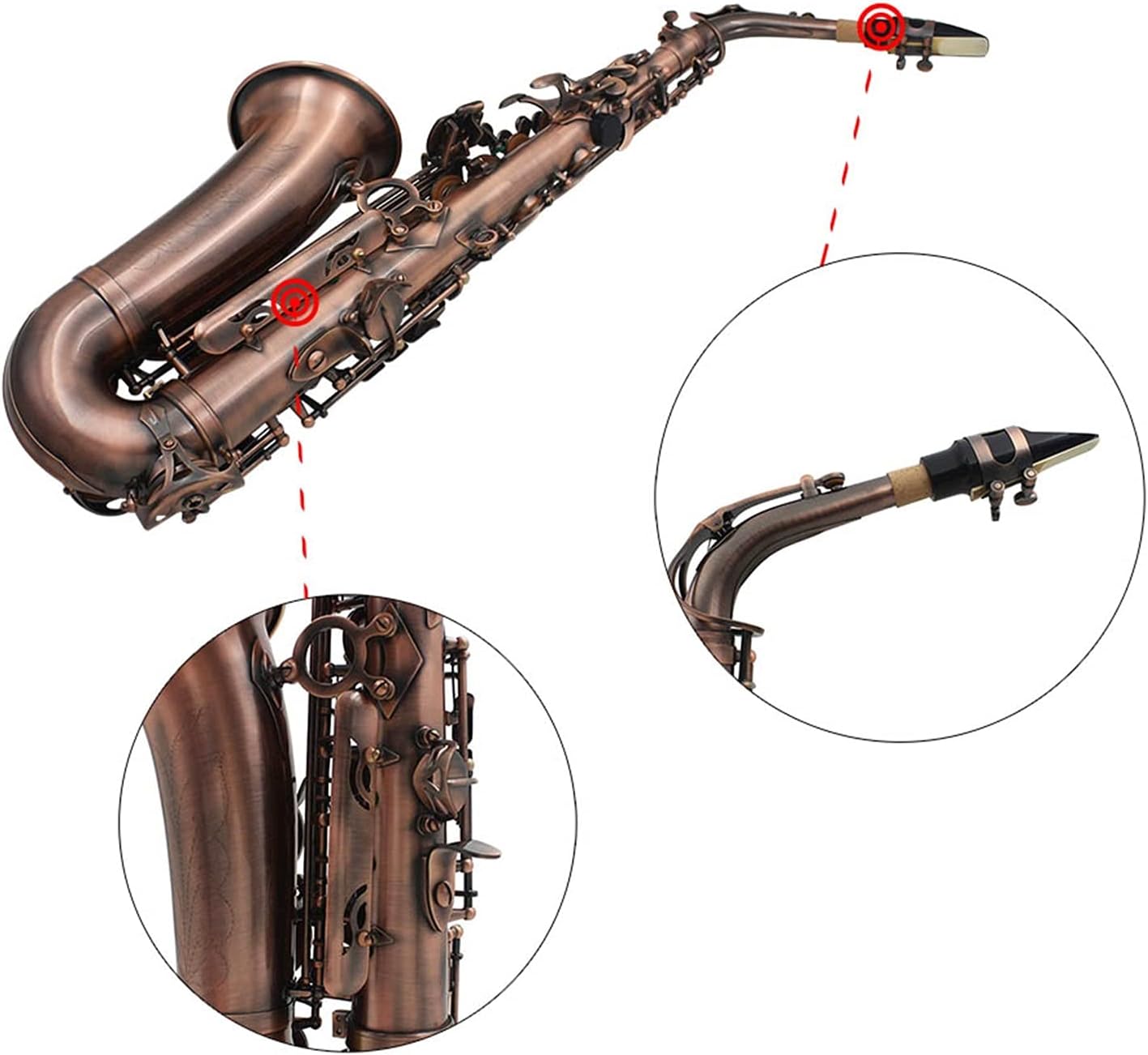 Sax Beginners Kit EB E- Flat Alto Saxophone Kit Sax Abalone Shell Key Carve Pattern Saxophone Set with Case Gloves Straps Brush Wind Instrument