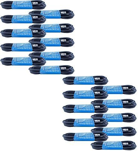 20 Pack 10 Foot Male to Female 3 Pin XLR Mic Cable