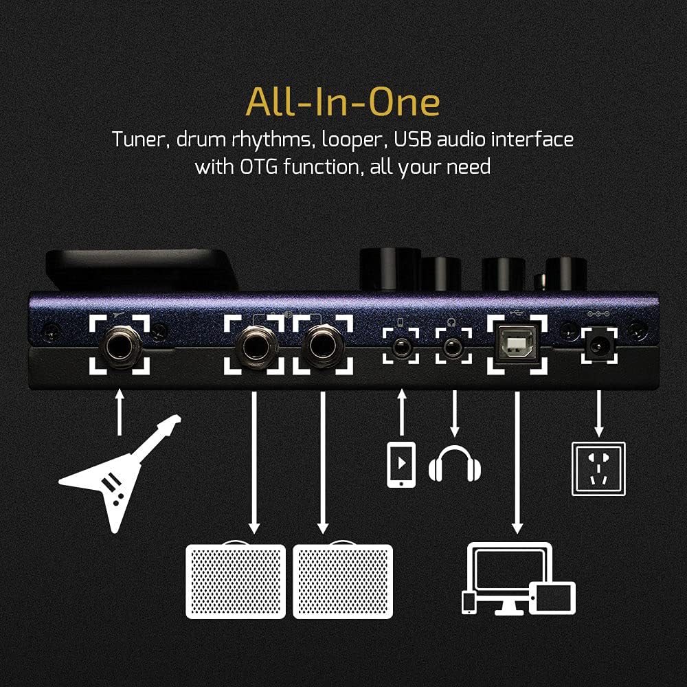 Valeton GP-100 Guitar Bass Amp Modeling IR Cabinets Simulation Multi Language Multi-Effects with Expression Pedal Stereo OTG USB Audio Interface (Violet)