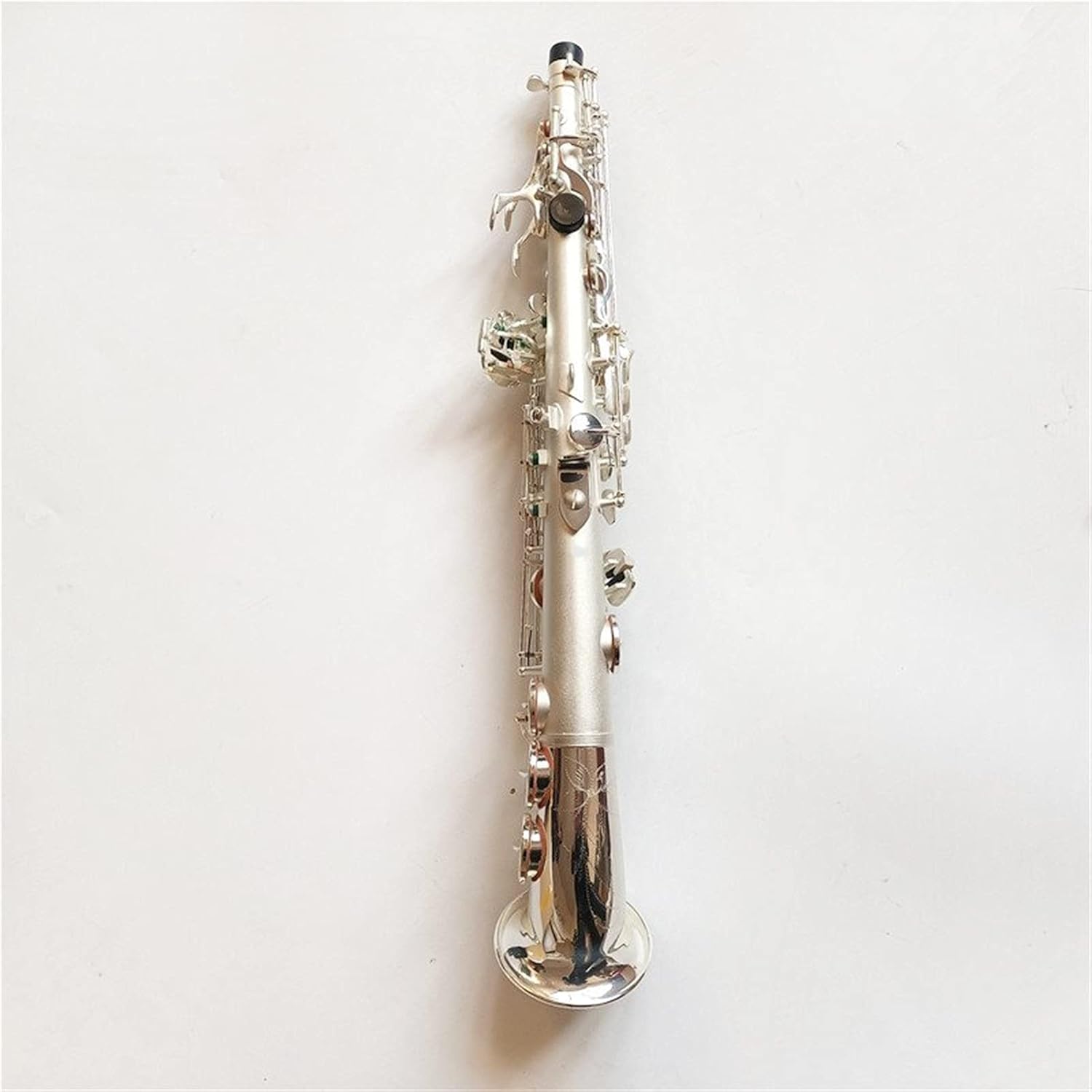 Made in Japan Soprano Saxophone Bb Brass Lacquered Body and Keys Mouthpiece Reeds Neck with Case Student Saxophone (Color : Silver)