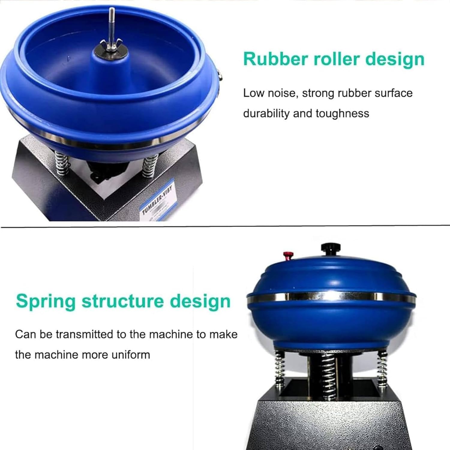 Electric Polisher Tumbler Machine - Vibration Rock Polishing Drum, Strong & Stable, Low Noise, Ideal for Grinding & Burnishing Stones, Jewelry & More