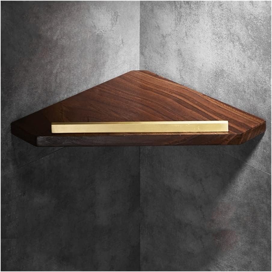 Shower Shelf Corner,Corner Shower Caddy,Shower Shelf Racks Brushed Gold Solid Wood Bathroom Shower Shelf, Corner Shelf, Wall Mounted Storage Rack, Shampoo Holder, Bathroom Hardware Shower Ca