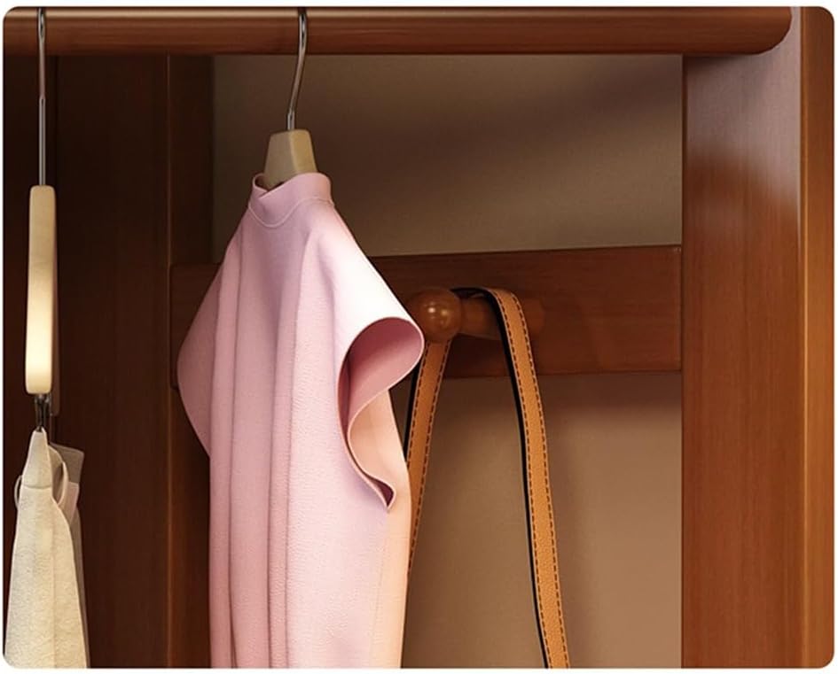 Entryway Solid Wood Corner Floor Coat Rack Bedroom Clothes Multifunctional Storage Bedroom(Wood)